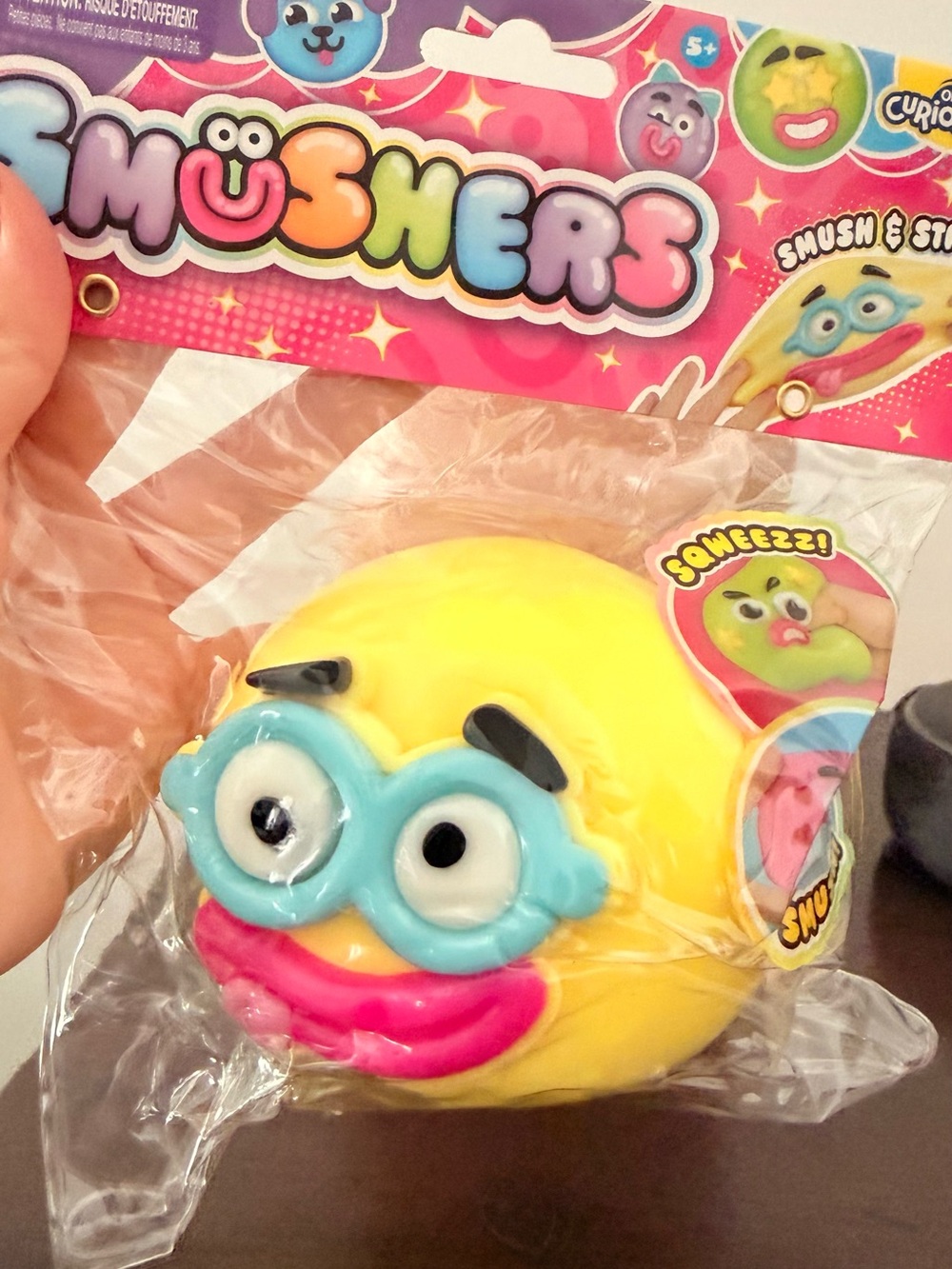 Usher Yellow Squeeze Toy with Blue Glasses - Kids Toys